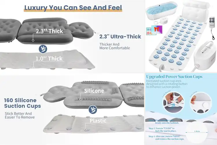 Detailed view of Best Jacuzzi Bath Mats With Pillows